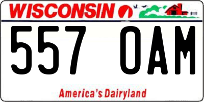 WI license plate 557OAM
