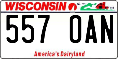 WI license plate 557OAN