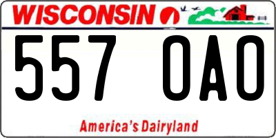 WI license plate 557OAO