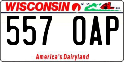 WI license plate 557OAP