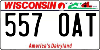 WI license plate 557OAT