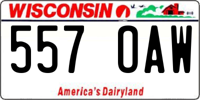 WI license plate 557OAW