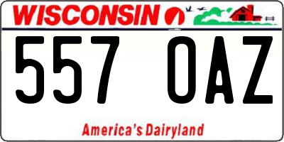 WI license plate 557OAZ