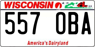 WI license plate 557OBA