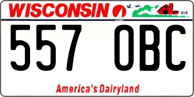 WI license plate 557OBC