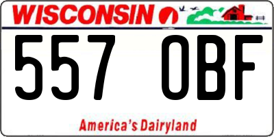 WI license plate 557OBF