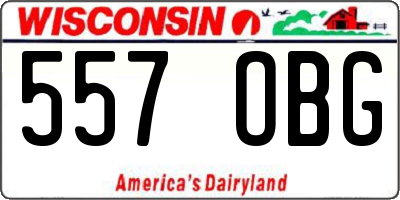 WI license plate 557OBG