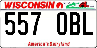 WI license plate 557OBL