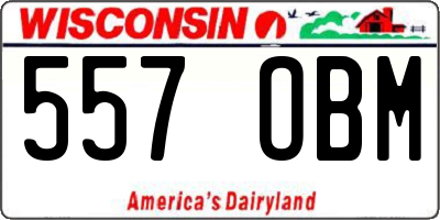 WI license plate 557OBM