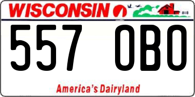 WI license plate 557OBO