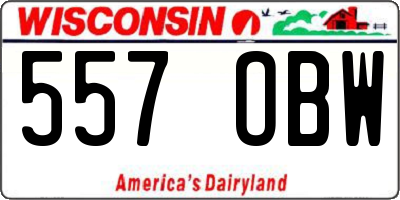WI license plate 557OBW