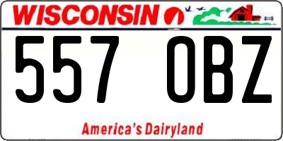 WI license plate 557OBZ