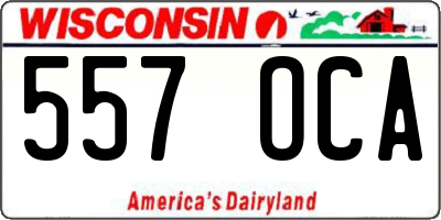 WI license plate 557OCA