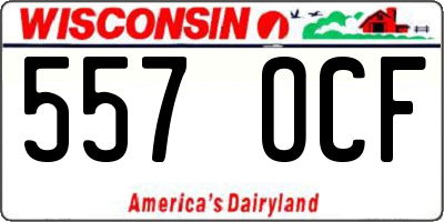 WI license plate 557OCF