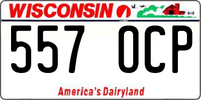 WI license plate 557OCP