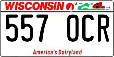 WI license plate 557OCR