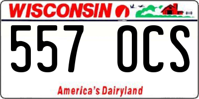 WI license plate 557OCS