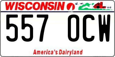 WI license plate 557OCW