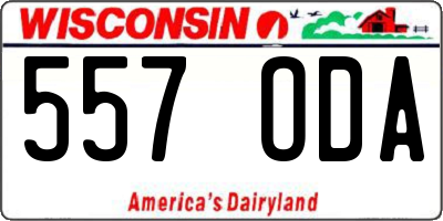 WI license plate 557ODA