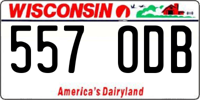 WI license plate 557ODB