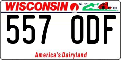 WI license plate 557ODF