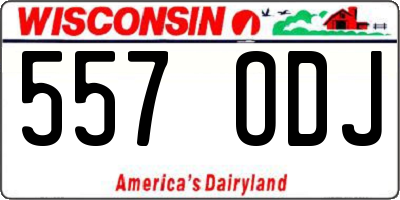 WI license plate 557ODJ