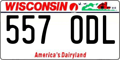 WI license plate 557ODL