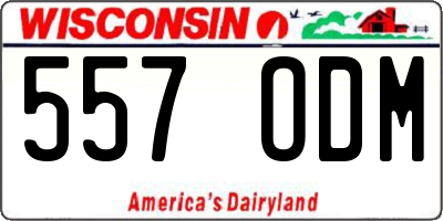 WI license plate 557ODM