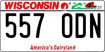 WI license plate 557ODN
