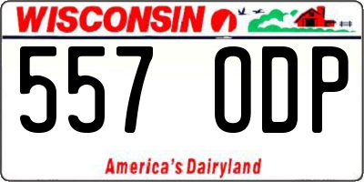 WI license plate 557ODP
