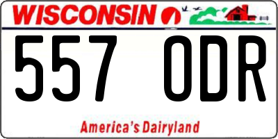 WI license plate 557ODR