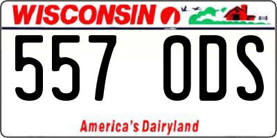 WI license plate 557ODS