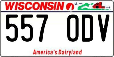 WI license plate 557ODV
