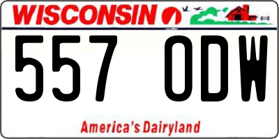 WI license plate 557ODW
