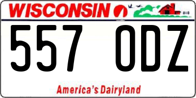 WI license plate 557ODZ