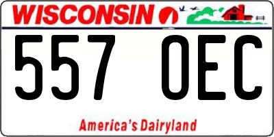 WI license plate 557OEC
