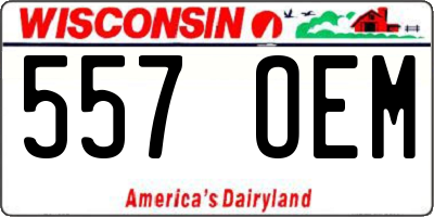 WI license plate 557OEM