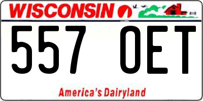 WI license plate 557OET