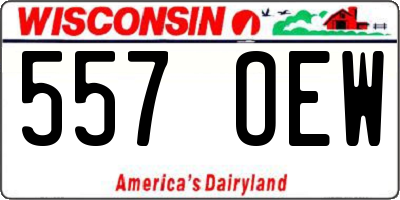 WI license plate 557OEW