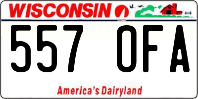 WI license plate 557OFA