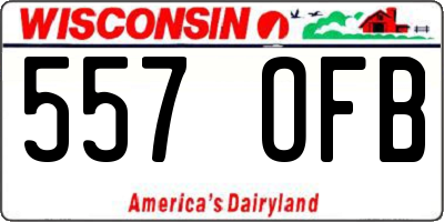 WI license plate 557OFB