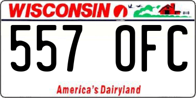 WI license plate 557OFC