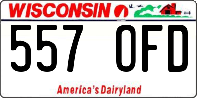 WI license plate 557OFD