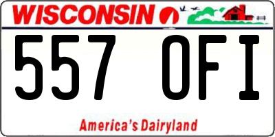 WI license plate 557OFI