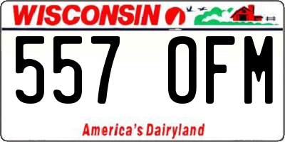 WI license plate 557OFM