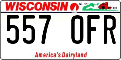 WI license plate 557OFR