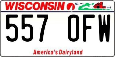 WI license plate 557OFW