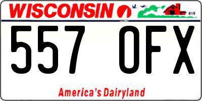 WI license plate 557OFX