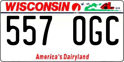 WI license plate 557OGC