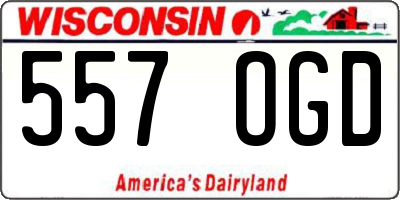 WI license plate 557OGD